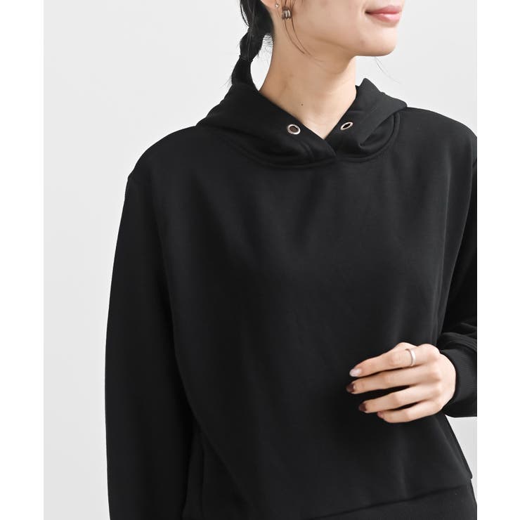 裏毛×布帛レイヤー風パーカー | rps | 詳細画像15 