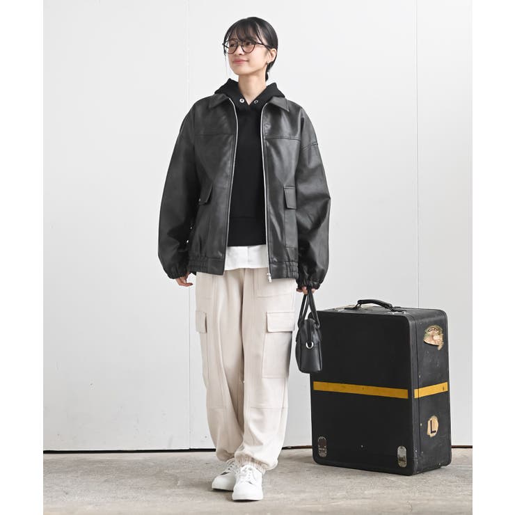 裏毛×布帛レイヤー風パーカー | rps | 詳細画像19 