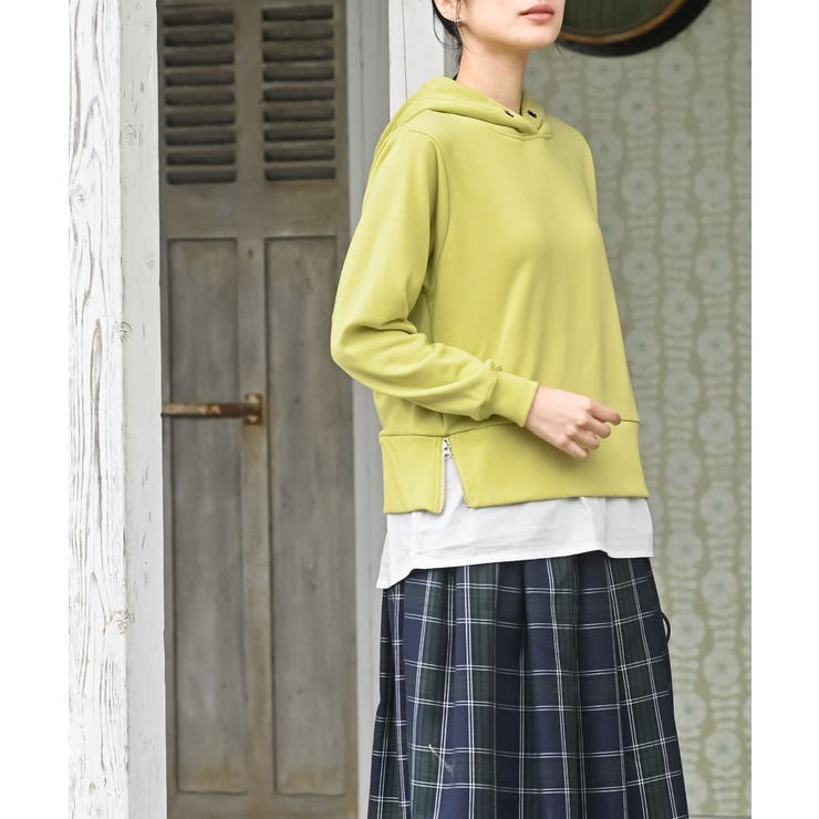 裏毛×布帛レイヤー風パーカー | rps | 詳細画像21 