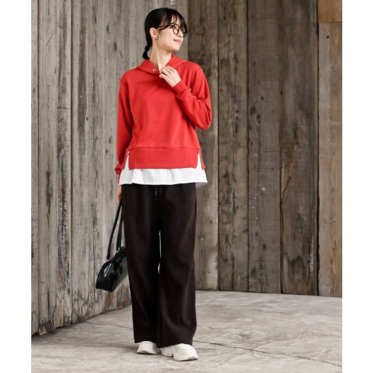 裏毛×布帛レイヤー風パーカー | rps | 詳細画像29 