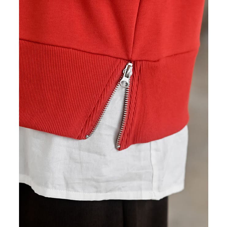 裏毛×布帛レイヤー風パーカー | rps | 詳細画像37 