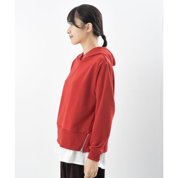 裏毛×布帛レイヤー風パーカー | rps | 詳細画像39 