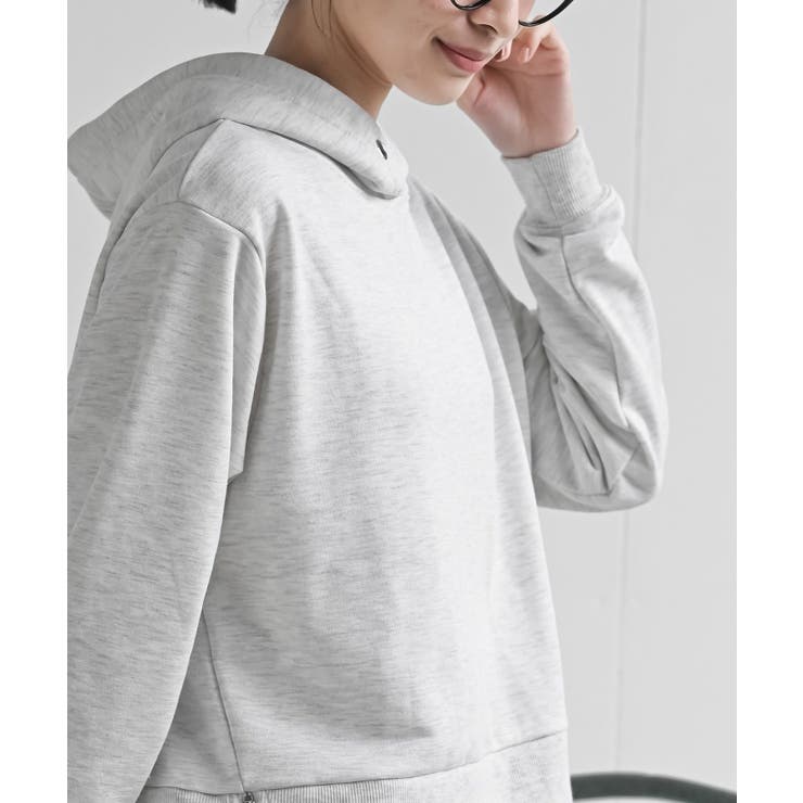 裏毛×布帛レイヤー風パーカー | rps | 詳細画像7 