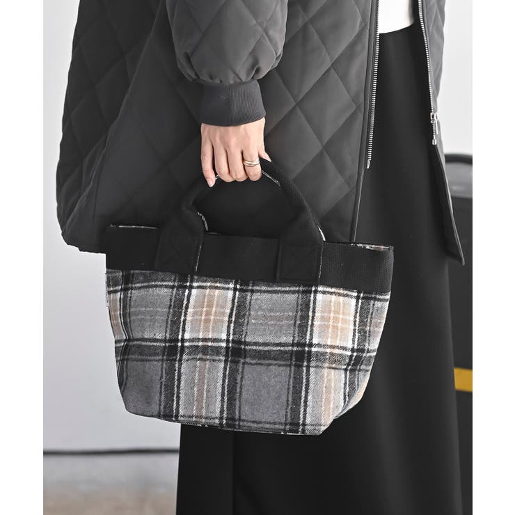 起毛チェックミニトートＢＡＧ | rps | 詳細画像1 