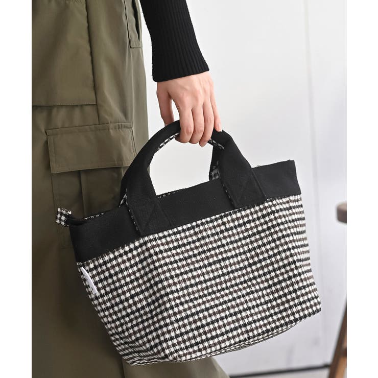 ブラック | 起毛チェックミニトートＢＡＧ | rps