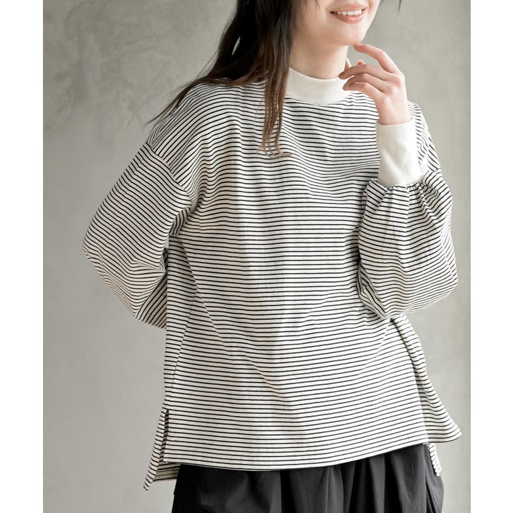 オフホワイト2 | ボリュームスリーブリブハイネックロンＴ | rps