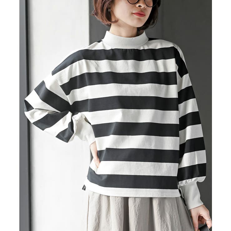 オフホワイト3 | ボリュームスリーブリブハイネックロンＴ | rps