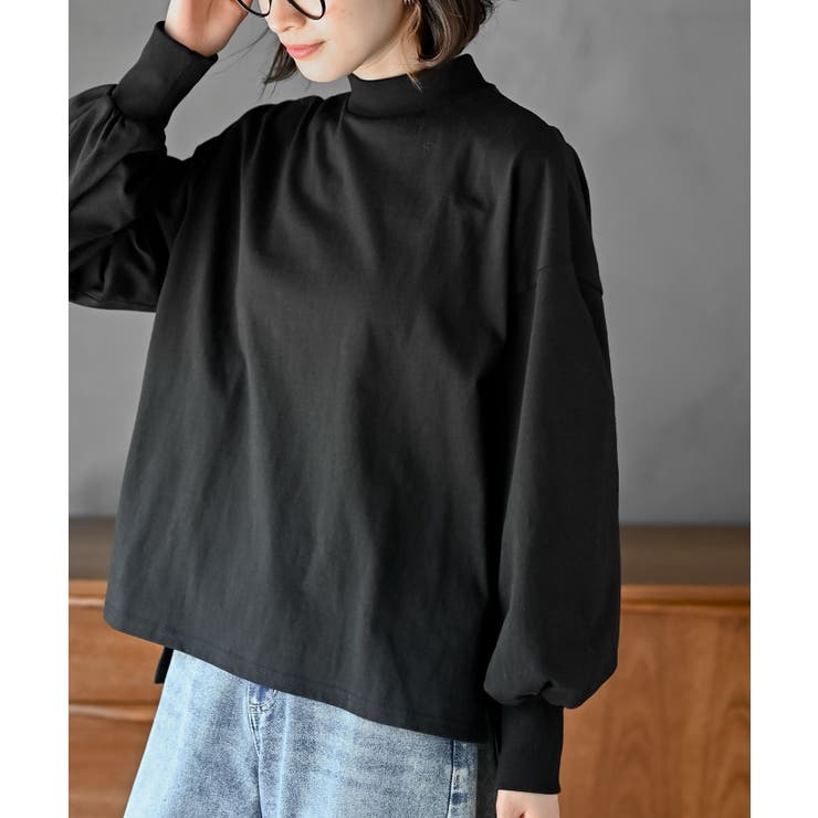 ブラック | ボリュームスリーブリブハイネックロンＴ | rps