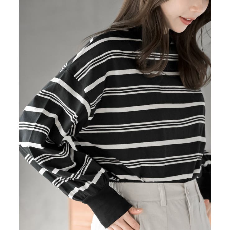 ブラック2 | ボリュームスリーブリブハイネックロンＴ | rps