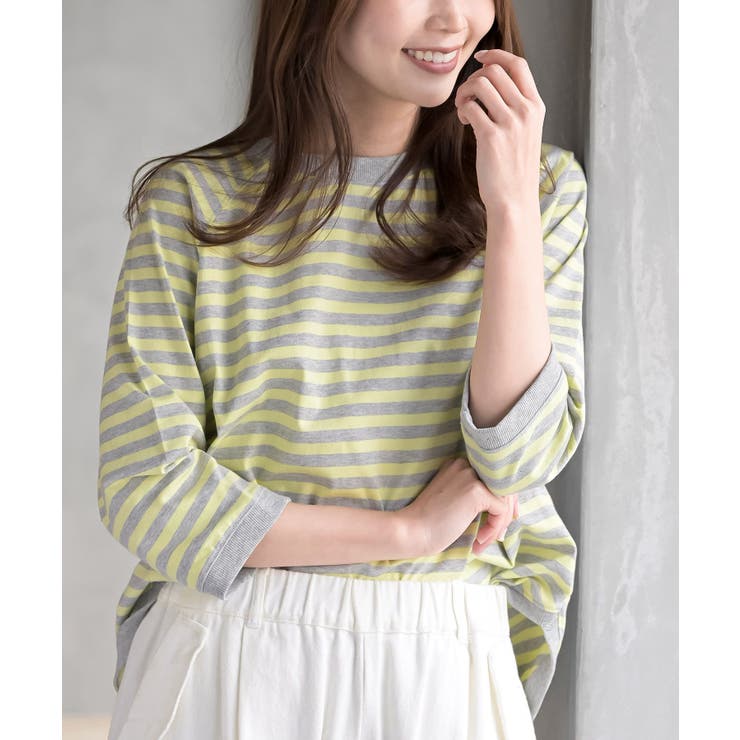 杢グレー | クルーネックラグランワイド７分袖Ｔ | rps