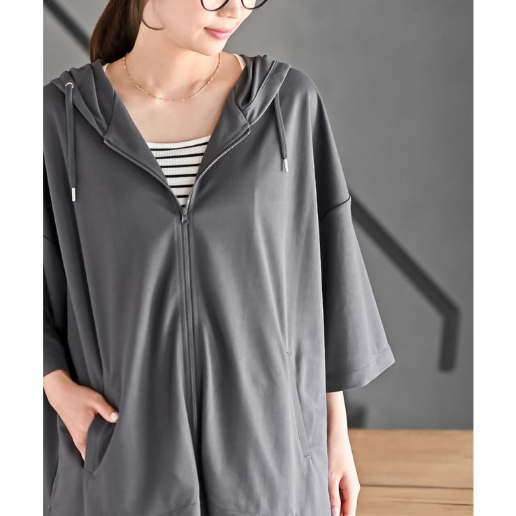 接触冷感ゆるジップパーカー | rps | 詳細画像14 