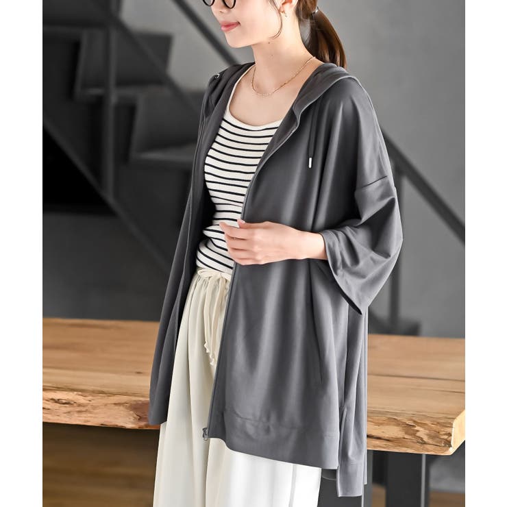 接触冷感ゆるジップパーカー | rps | 詳細画像15 