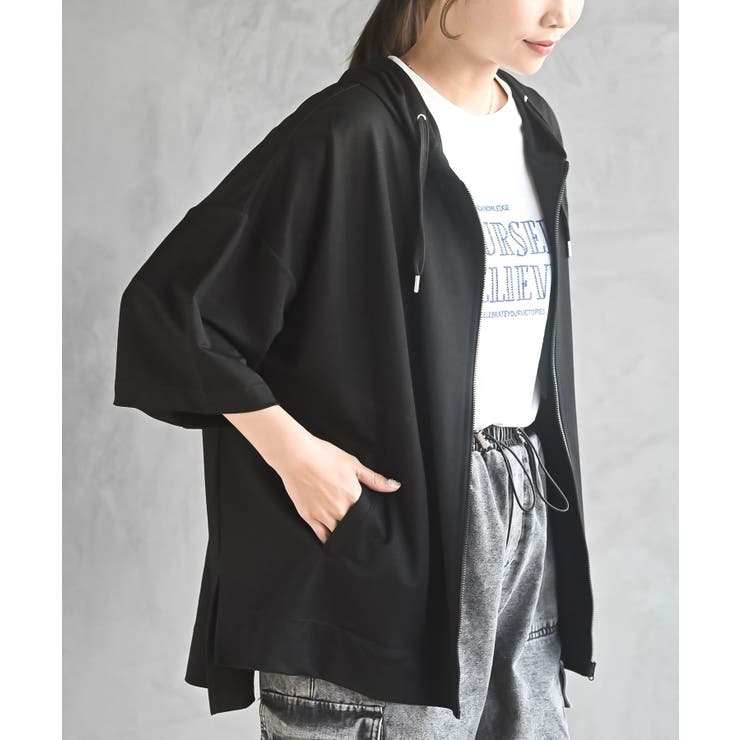 接触冷感ゆるジップパーカー | rps | 詳細画像25 