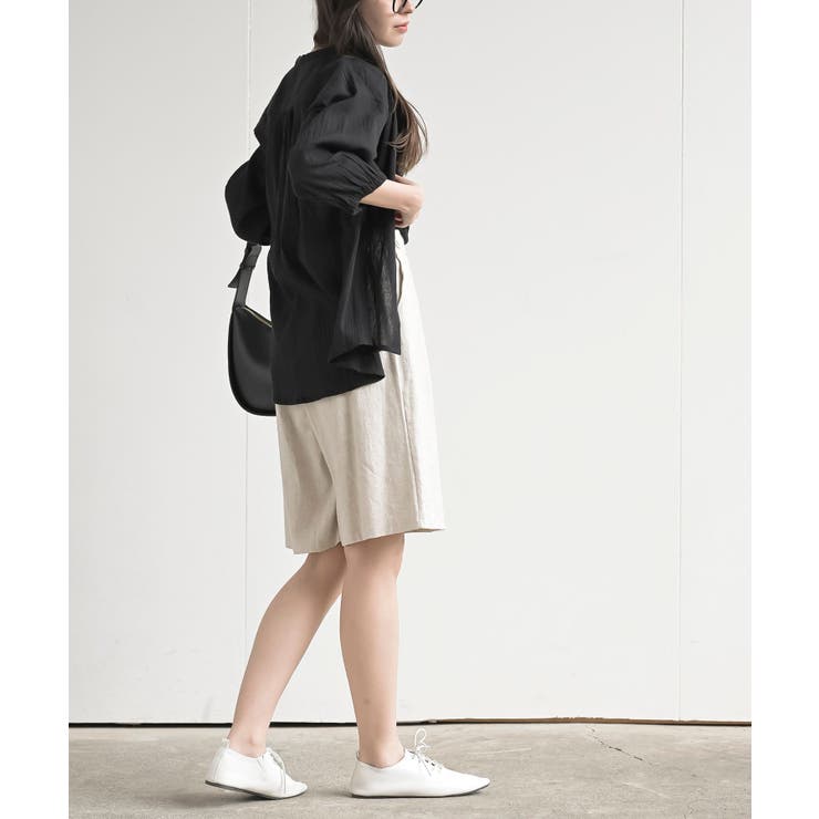 シアー楊柳バンドカラー７分袖ブラウス | rps | 詳細画像12 