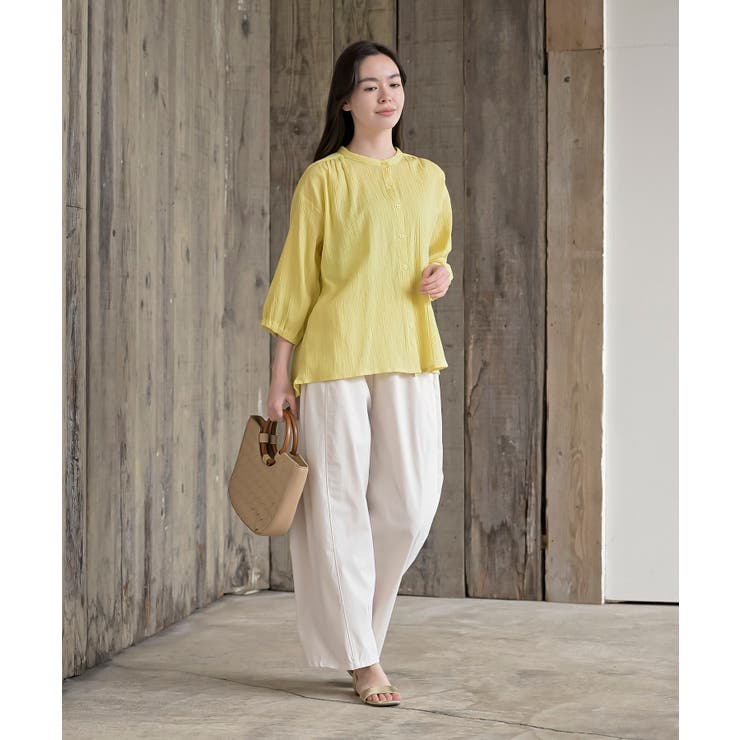 シアー楊柳バンドカラー７分袖ブラウス | rps | 詳細画像26 