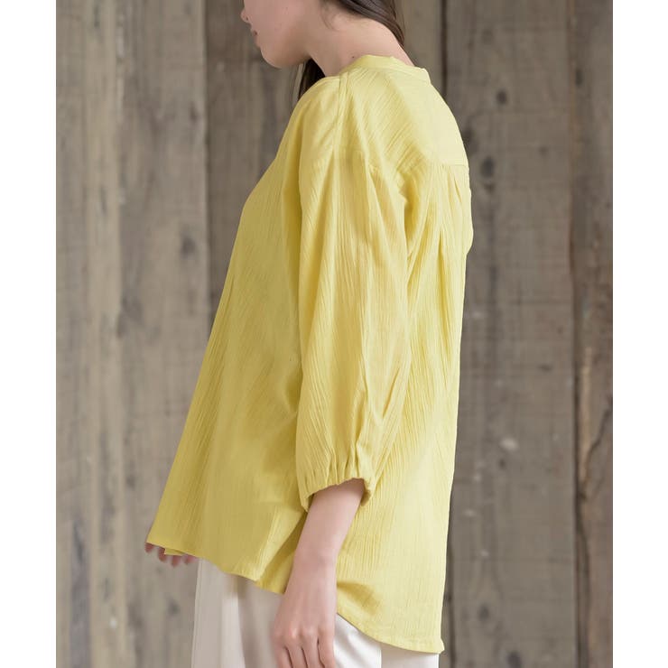 シアー楊柳バンドカラー７分袖ブラウス | rps | 詳細画像31 