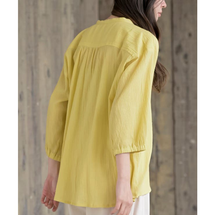 シアー楊柳バンドカラー７分袖ブラウス | rps | 詳細画像32 