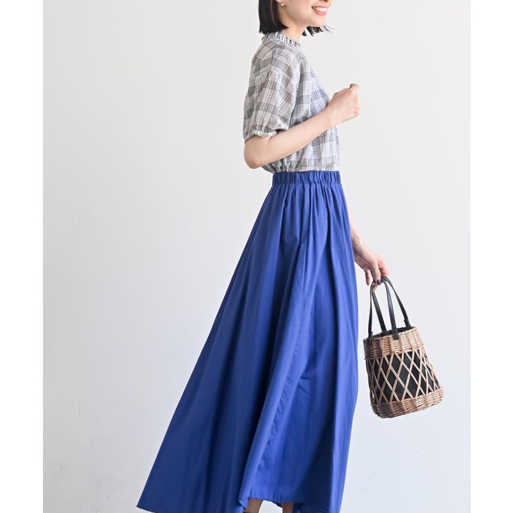 コットンボイルチェックフリル衿ブラウス | rps | 詳細画像5 