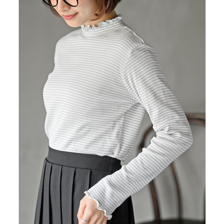 グレー | 襟シャーリングメローカットソー | rps