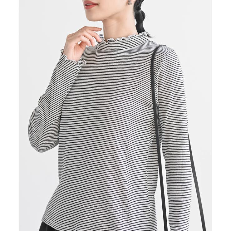 ボーダー | 襟シャーリングメローカットソー | rps