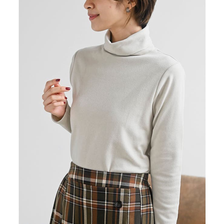 アイボリー | 吸湿発熱加工タートルネックカットソー | rps