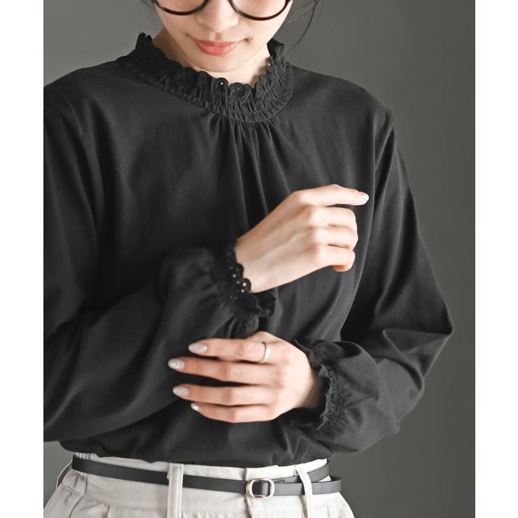 レース襟シャーリングカットソー | rps | 詳細画像15 