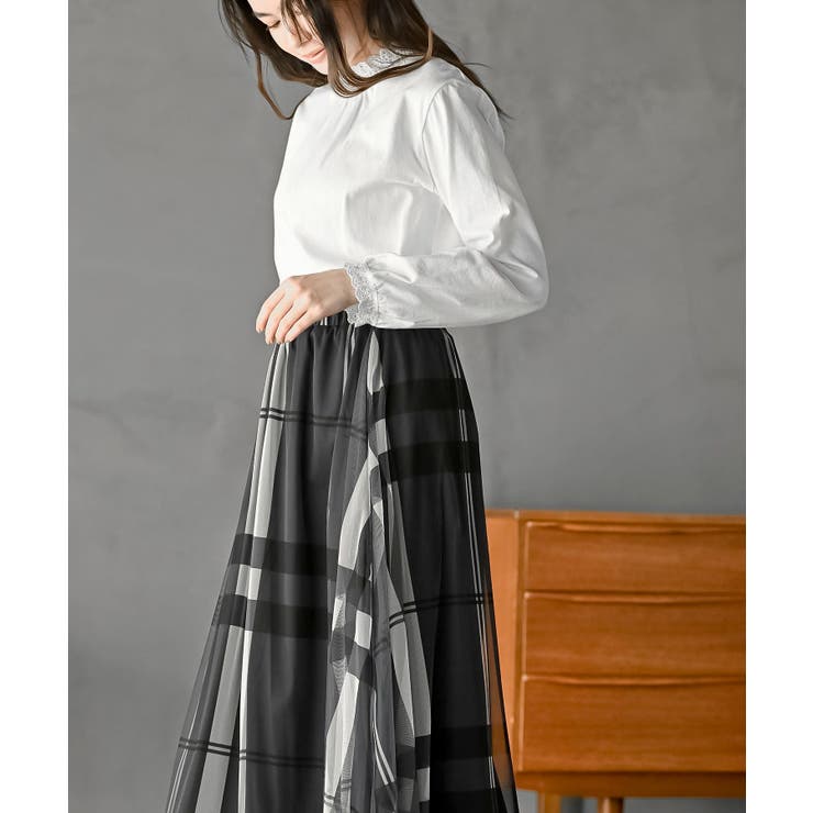 レース襟シャーリングカットソー | rps | 詳細画像3 