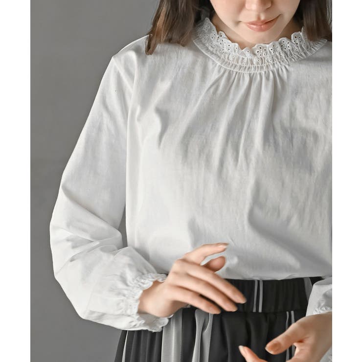 レース襟シャーリングカットソー | rps | 詳細画像6 