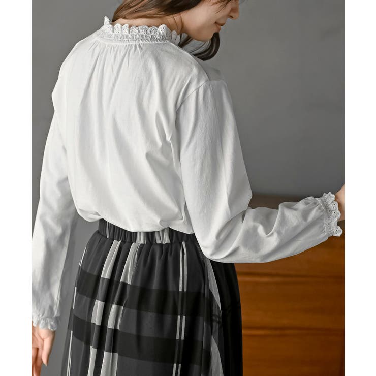 レース襟シャーリングカットソー | rps | 詳細画像7 