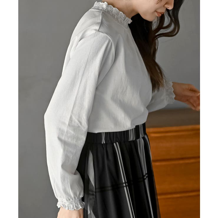 レース襟シャーリングカットソー | rps | 詳細画像8 