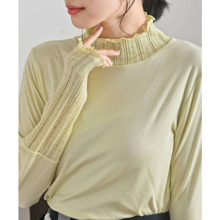 シアーリブ切替ハイネックカットソー | rps | 詳細画像19 