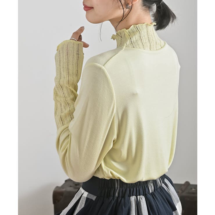 シアーリブ切替ハイネックカットソー | rps | 詳細画像22 