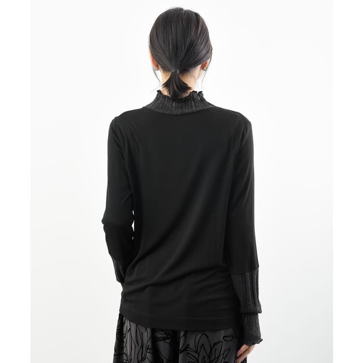 シアーリブ切替ハイネックカットソー | rps | 詳細画像24 