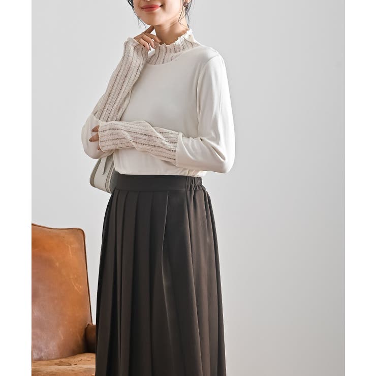 シアーリブ切替ハイネックカットソー | rps | 詳細画像3 