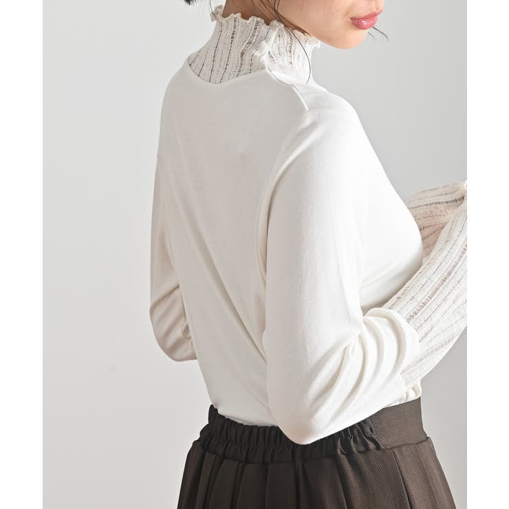 シアーリブ切替ハイネックカットソー | rps | 詳細画像7 