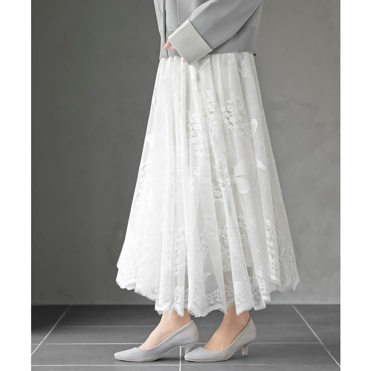 オフホワイト2 | レースロングスカート | rps