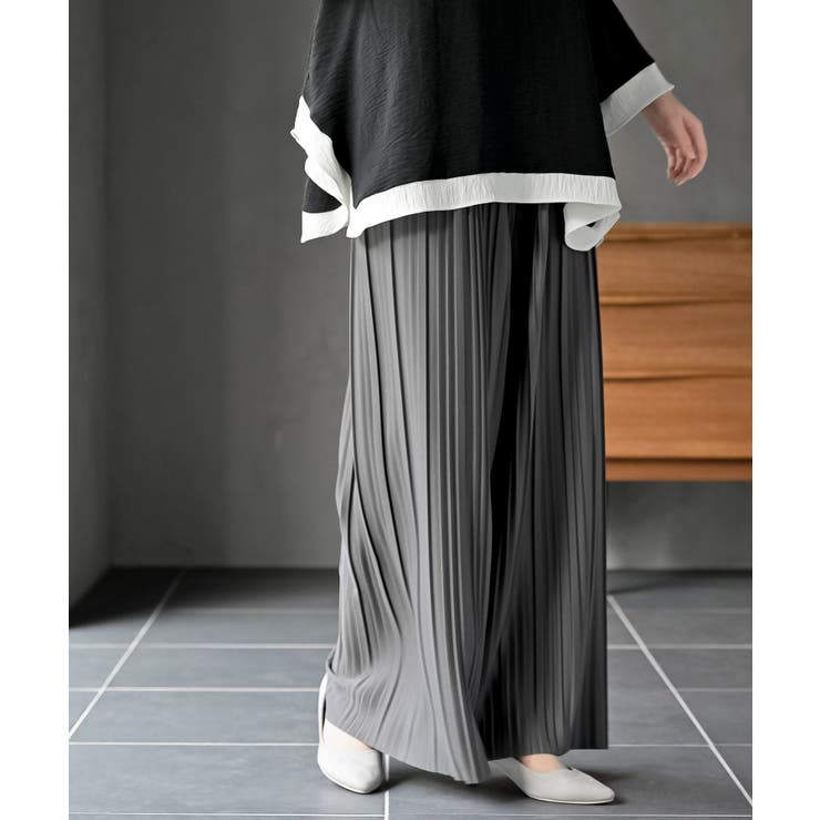 CHACグレー | プリーツワイドパンツ | rps