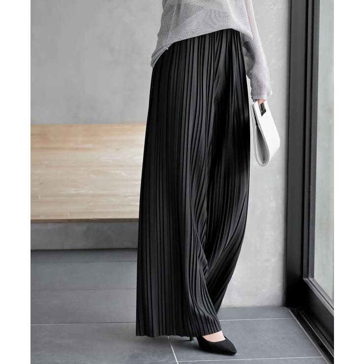 ブラック | プリーツワイドパンツ | rps