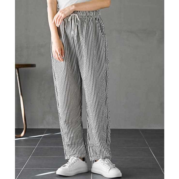 ネイビー | ストライプイージーパンツ | rps