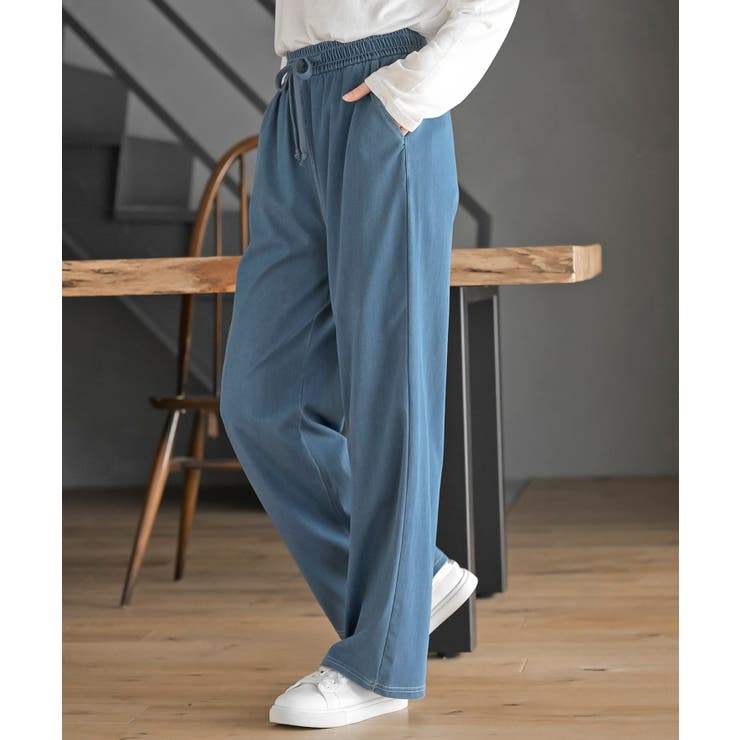 ブルー | カットデニムイージーパンツ | rps