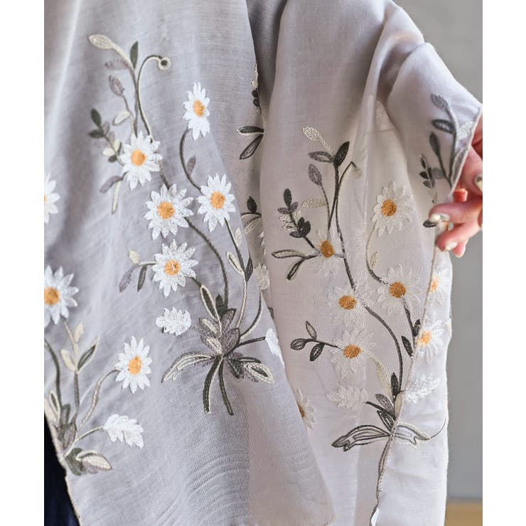 フラワー刺繍大判ストール | rps | 詳細画像19 