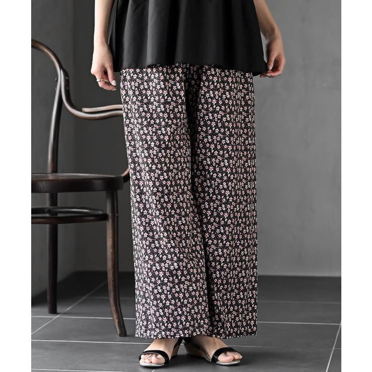 ブラック | プリントワイドイージーパンツ | rps