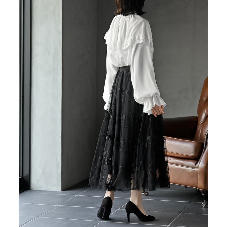 フラワー刺繍チュールスカート | rps | 詳細画像12 