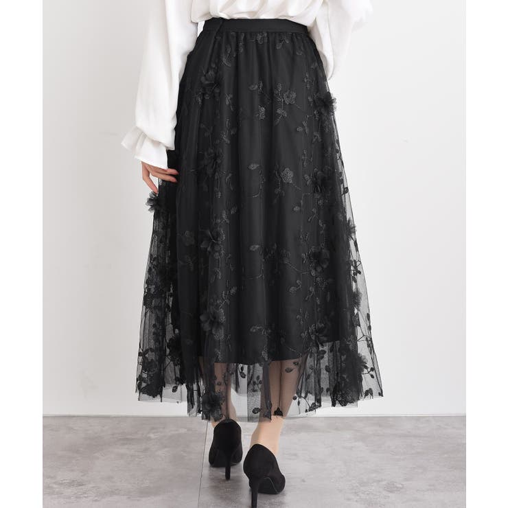フラワー刺繍チュールスカート | rps | 詳細画像18 