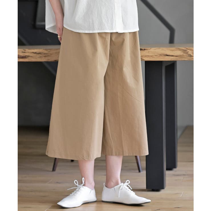 ベージュ | フロントタックワイドガウチョパンツ | rps
