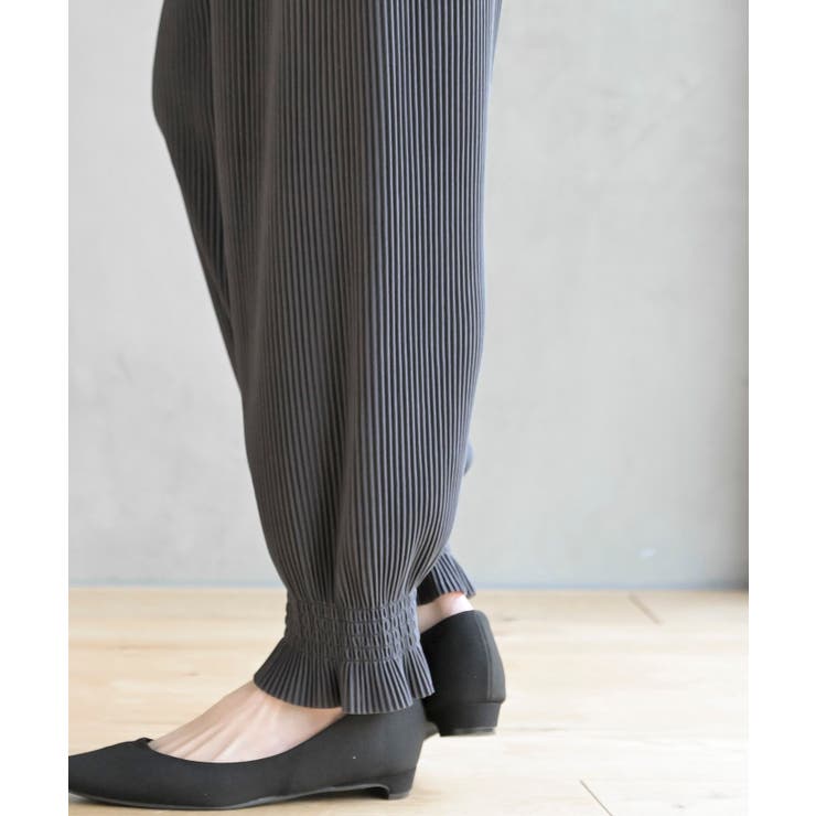 裾シャーリングカットプリーツパンツ | rps | 詳細画像9 