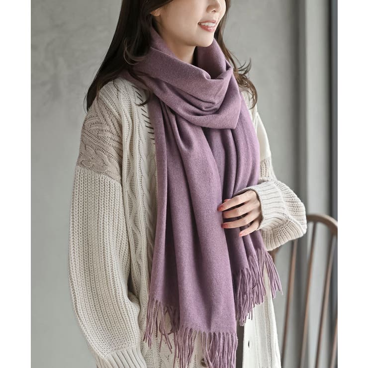 パープル | 無地大判ストール | rps