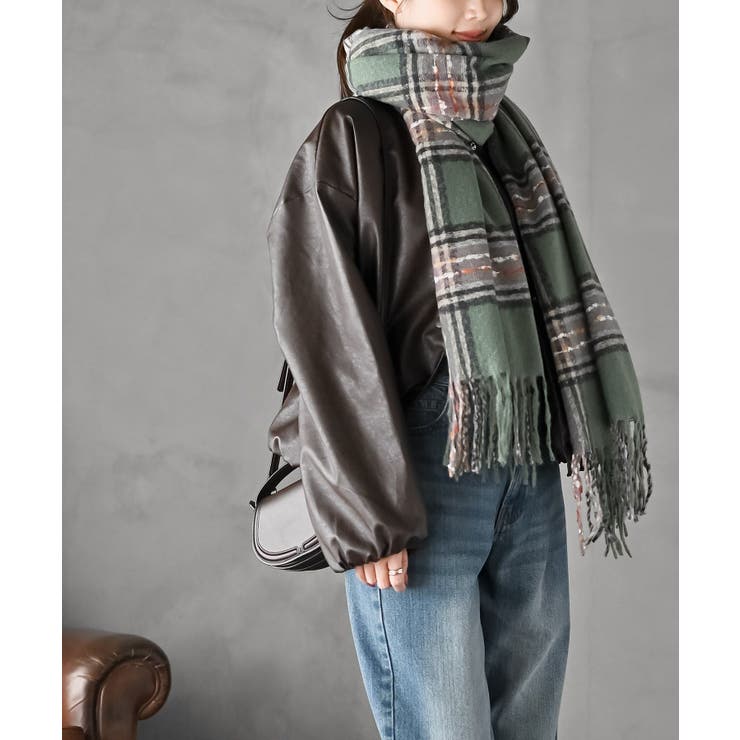 チェック起毛大判ストール | rps | 詳細画像10 