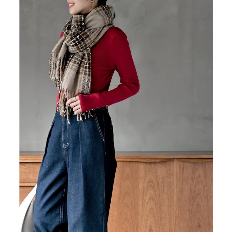 チェック起毛大判ストール | rps | 詳細画像16 