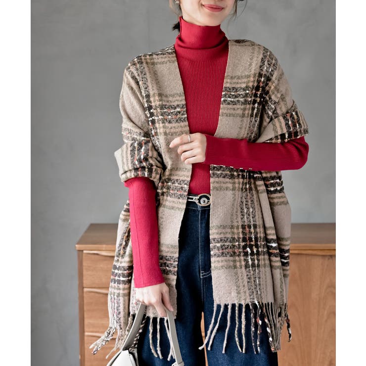 チェック起毛大判ストール | rps | 詳細画像22 